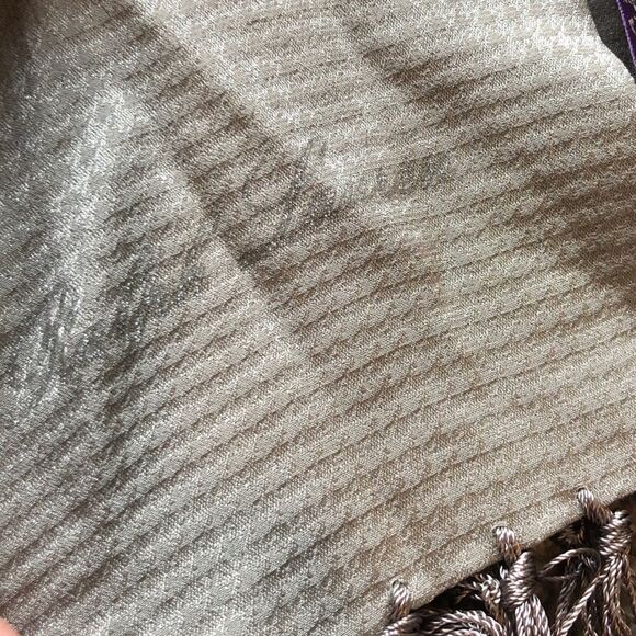 RALPH LAUREN COLLECTION PURPLE LABEL 100% SILK SCARF GRAY - Picture 6 of 7